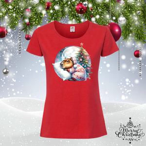 Коледна забавна тениска-  Капибара