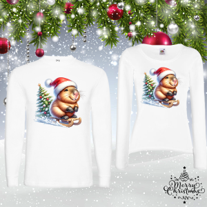 Комплект коледни блузи- Капибара