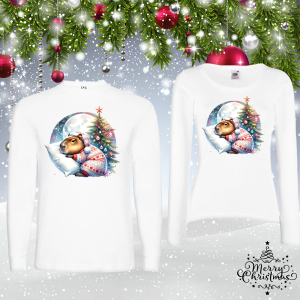 Комплект коледни блузи- Капибара