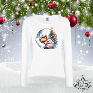 Дамска коледна блуза- Капибара