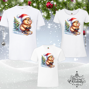Комплект коледни тениски-  Капибара