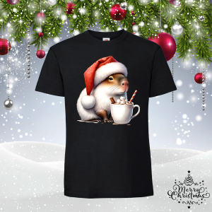 Забавна коледна тениска- Капибара
