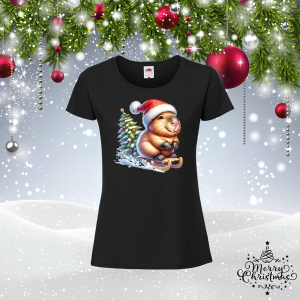 Коледна забавна тениска- Капибара