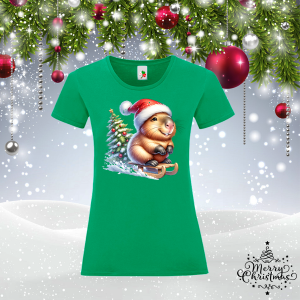 Коледна забавна тениска-  Капибара