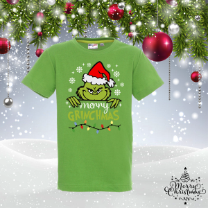 Детска коледна зелена  тениска- Гринч