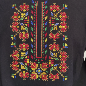 Мъжка  черна блуза с бродерия