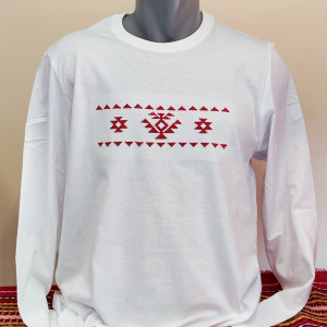 Мъжка  бяла блуза с бродерия- Канатица