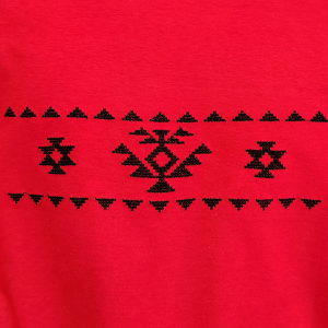 Мъжка  червена  блуза с бродерия- Канатица