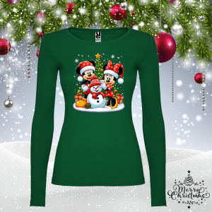 Забавна коледна блуза-Мики и Мини Маус