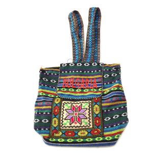 Сувенирна раница от плат с мотиви  шевици - средна