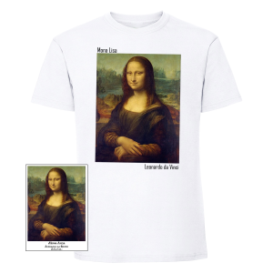 Мъжка  бяла тениска - Мона Лиза