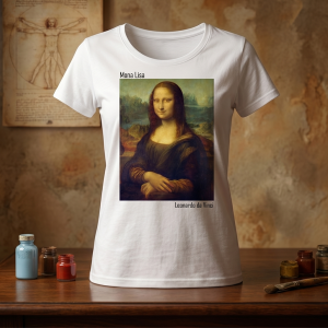 Дамска  бяла тениска - Мона Лиза
