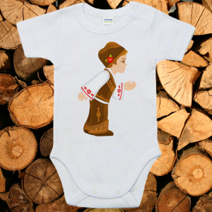 Бебешко боди  с народни мотиви.