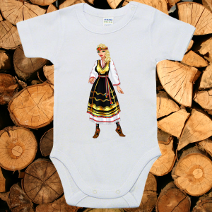 Бебешко боди  с народни мотиви.