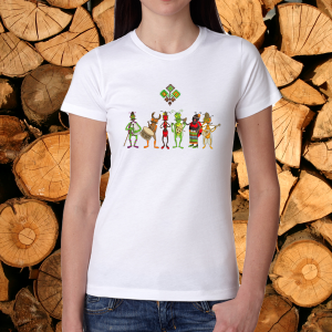 Дамска тениска  народни мотиви.