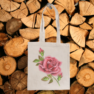 Чанта органичен памук - лого България и мома с носия.