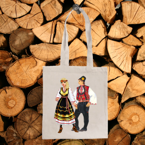 Торбичка от органичен памук с щампа.