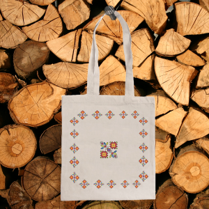 Торбичка от органичен памук с щампа.