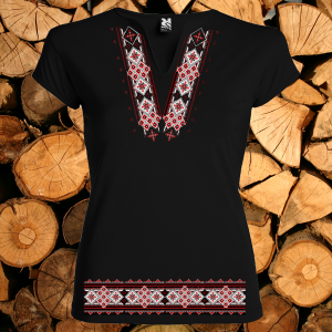 Висококачествена дамска тениска с мотиви на шевици