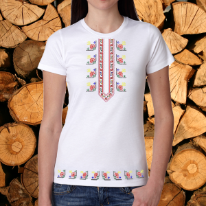 .Дамска тениска тениска с мотиви на шевици - вариант 3