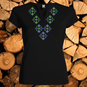 Висококачествена дамска тениска с мотиви на шевици