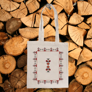 Торбичка от органичен памук с щампа.