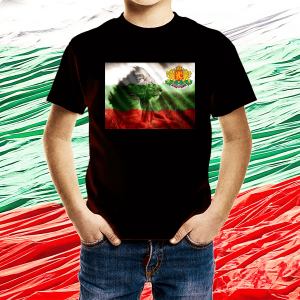 Детска черна  патриотична тениска-България