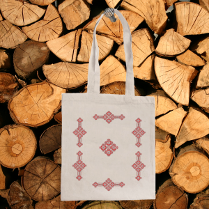 Торбичка от органичен памук с щампа.