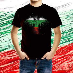 Детска черна патриотична тениска - Орел