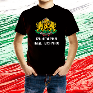 Детска черна  патриотична тениска - Герб