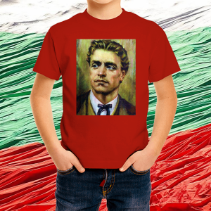 Детска червена патриотична тениска -Васил Левски