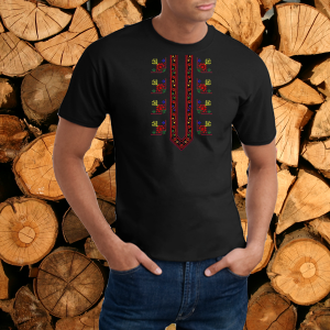 Черна мъжка тениска с народни мотиви вариант 4.