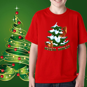 Детска коледна тениска Елха
