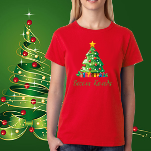 Дамска коледна тениска