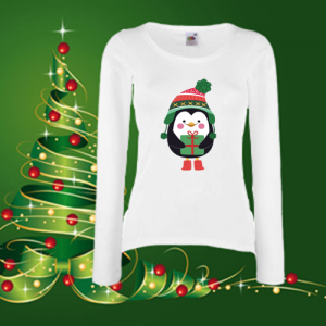 Дамска коледна блуза-Пингвин