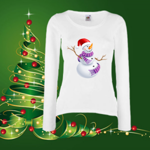 Дамска коледна блуза-Снежен човек 2
