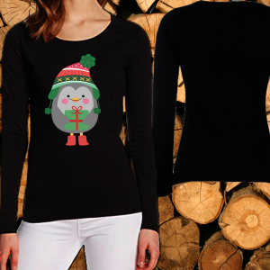 Дамска коледна блуза-Пингвин