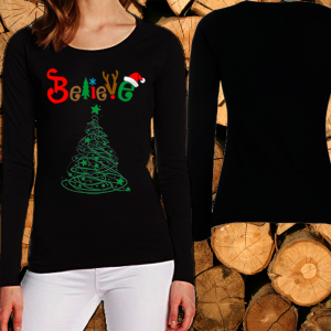 Дамска коледна блуза- Believe