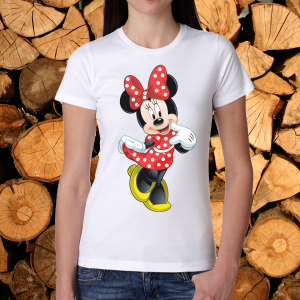 Дамска бяла тениска- Мини Маус