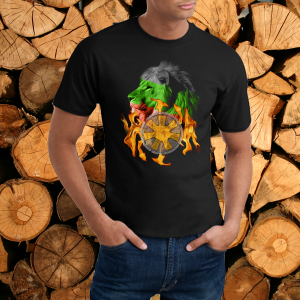 Мъжка тениска- Лъв с розета